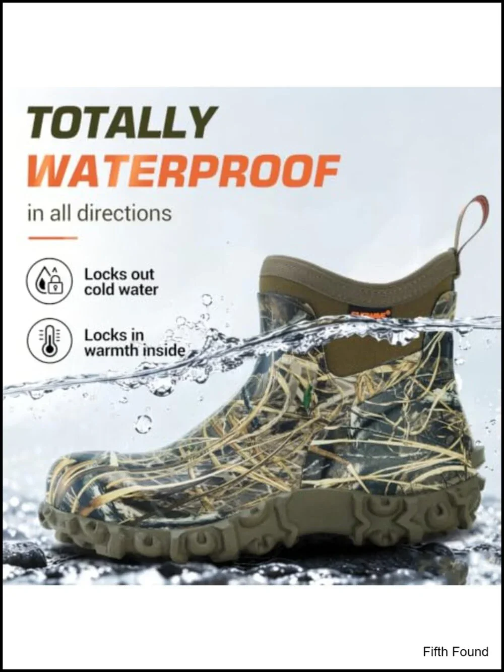 Waterproof Rubber Ankle Rain Boots Men's Slip On Garden Shoes